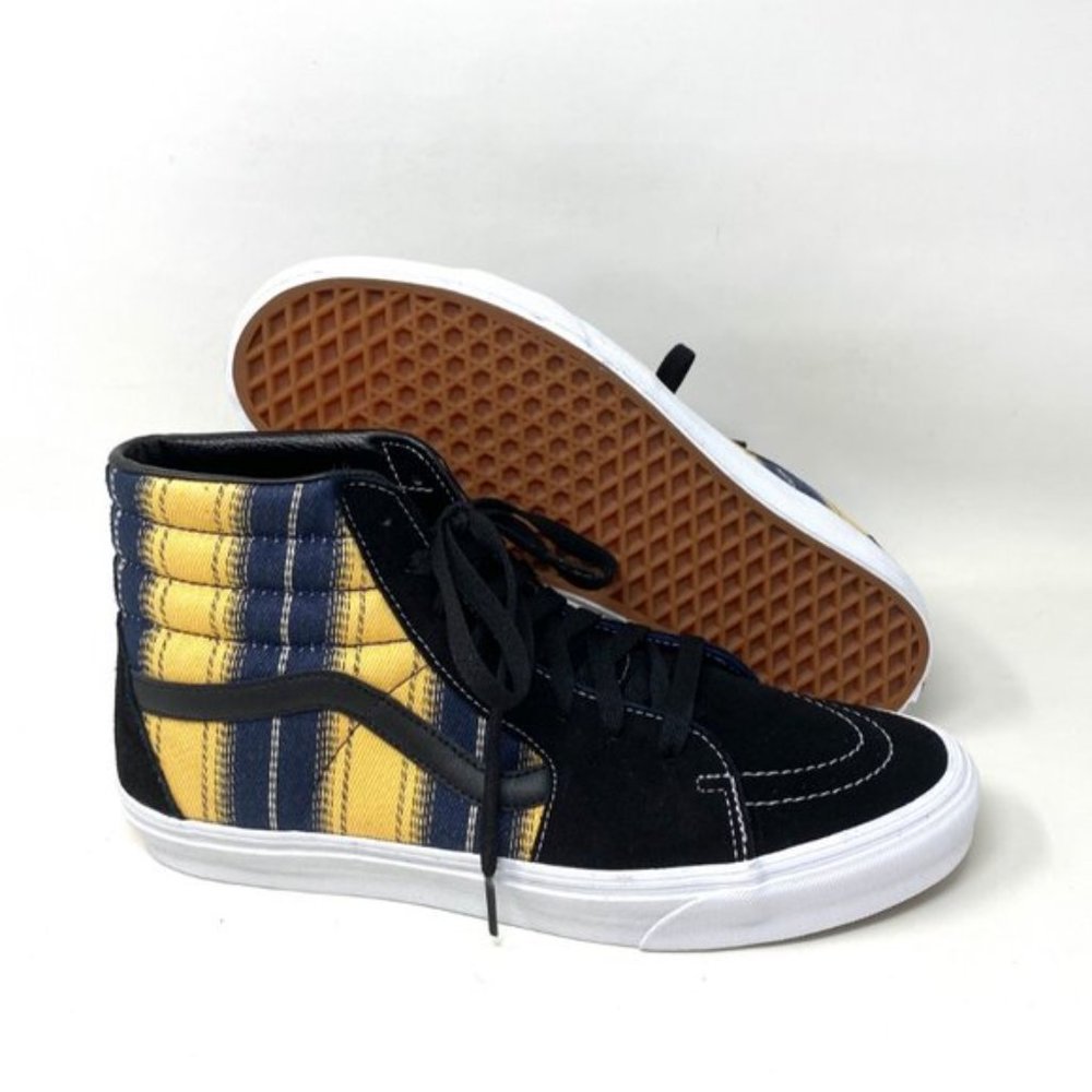 💖MEGA SALE💖VANS SK8-HI Denim Men's Stripes s Black Suede Canvas VN0A4BV6TRM - Picture 6 of 10